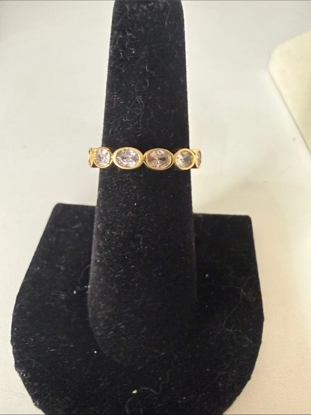 Stackable Gold Oval CZ Women's Eternity Ring